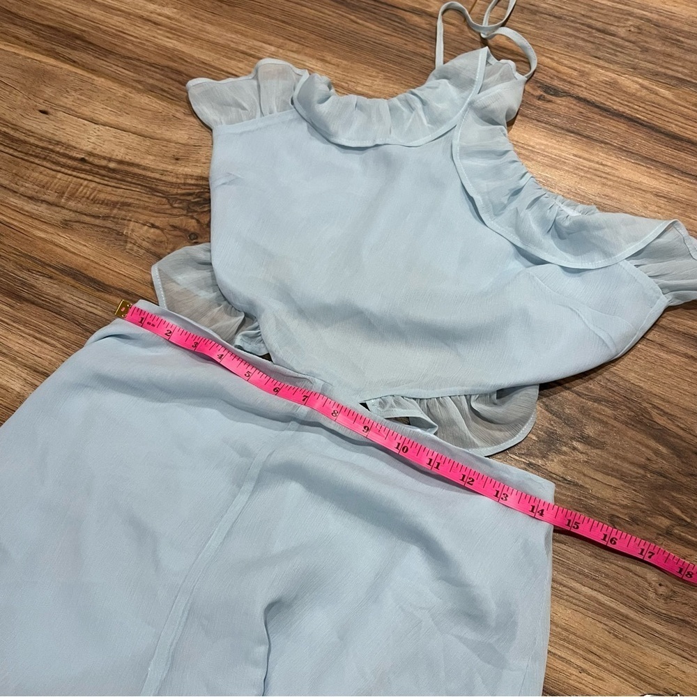 Revolve Tularosa Thea Halter Ruffle Romper in Baby Blue - Picture 7 of 10